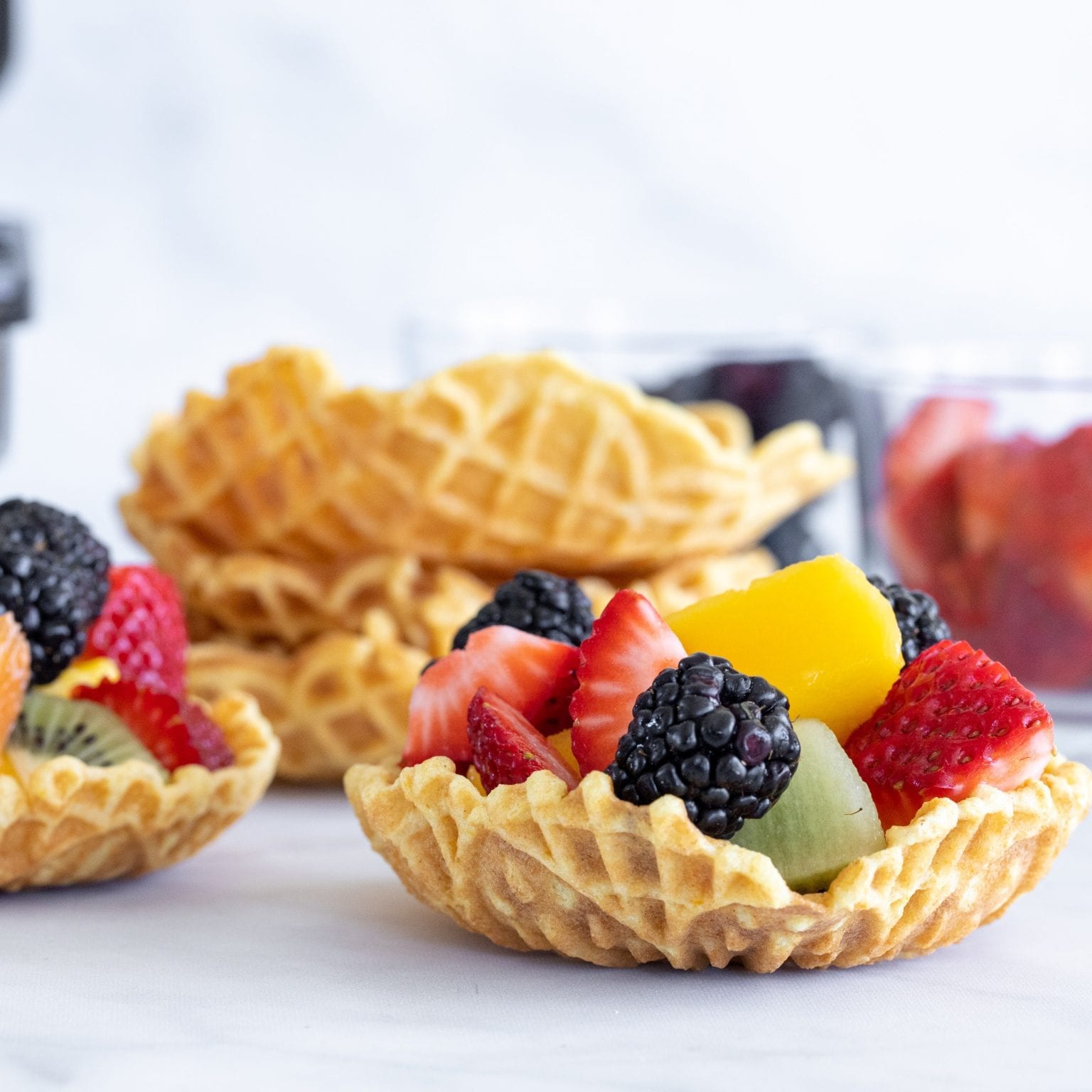 Pizzelle Fruit Cups A beautiful and delicious dessert cup