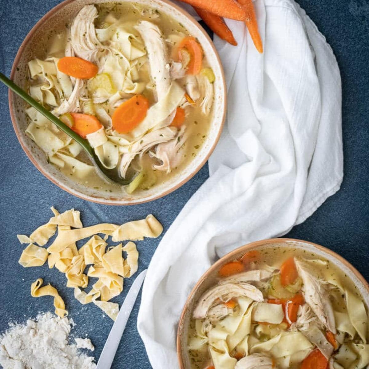 Chicken Noodle Soup with Homemade Noodles - A Red Spatula