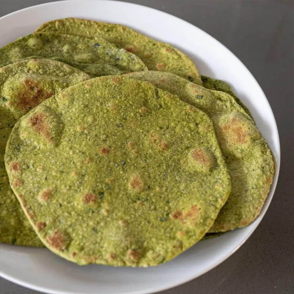 Spinach Roti with Za'atar Labneh - A Red Spatula