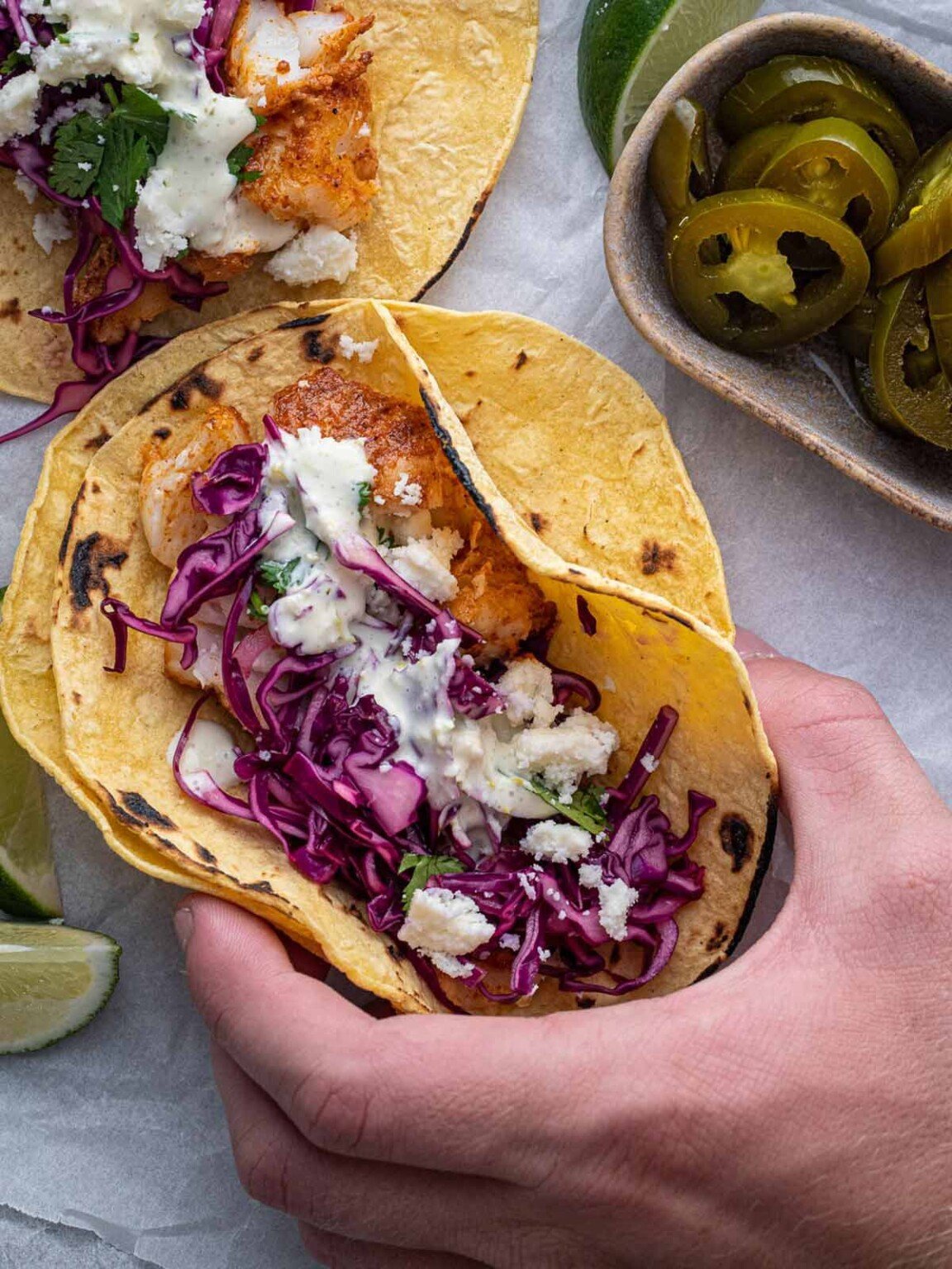30-Minute Baked Cod Fish Tacos from Frozen Cod - A Red Spatula