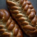 2 loaves of whole wheat challah recipe with honey.