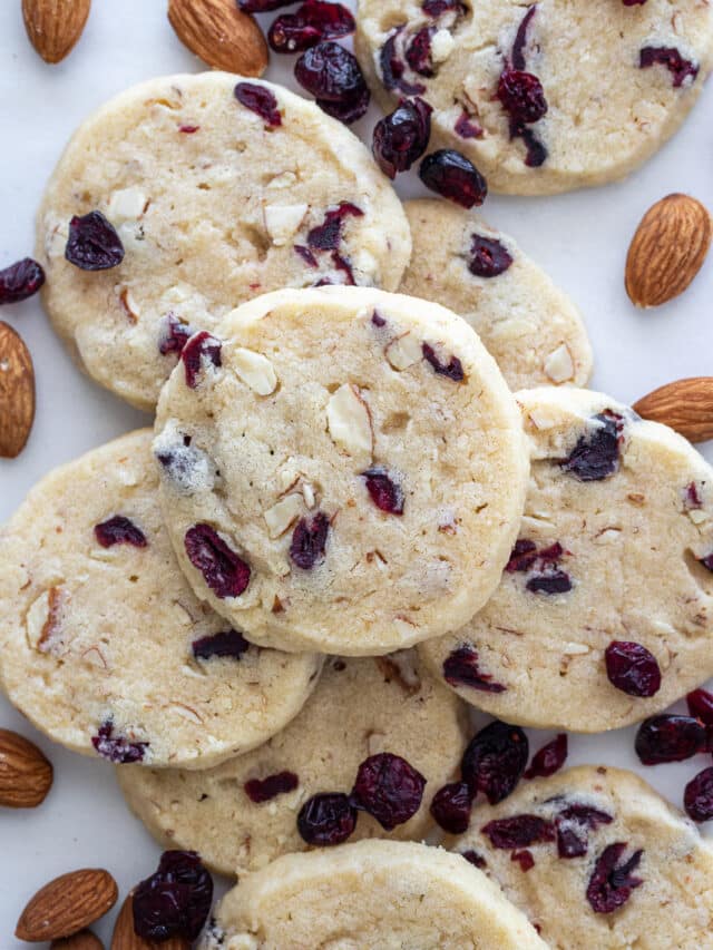 Cranberry Almond Shortbread Cookies