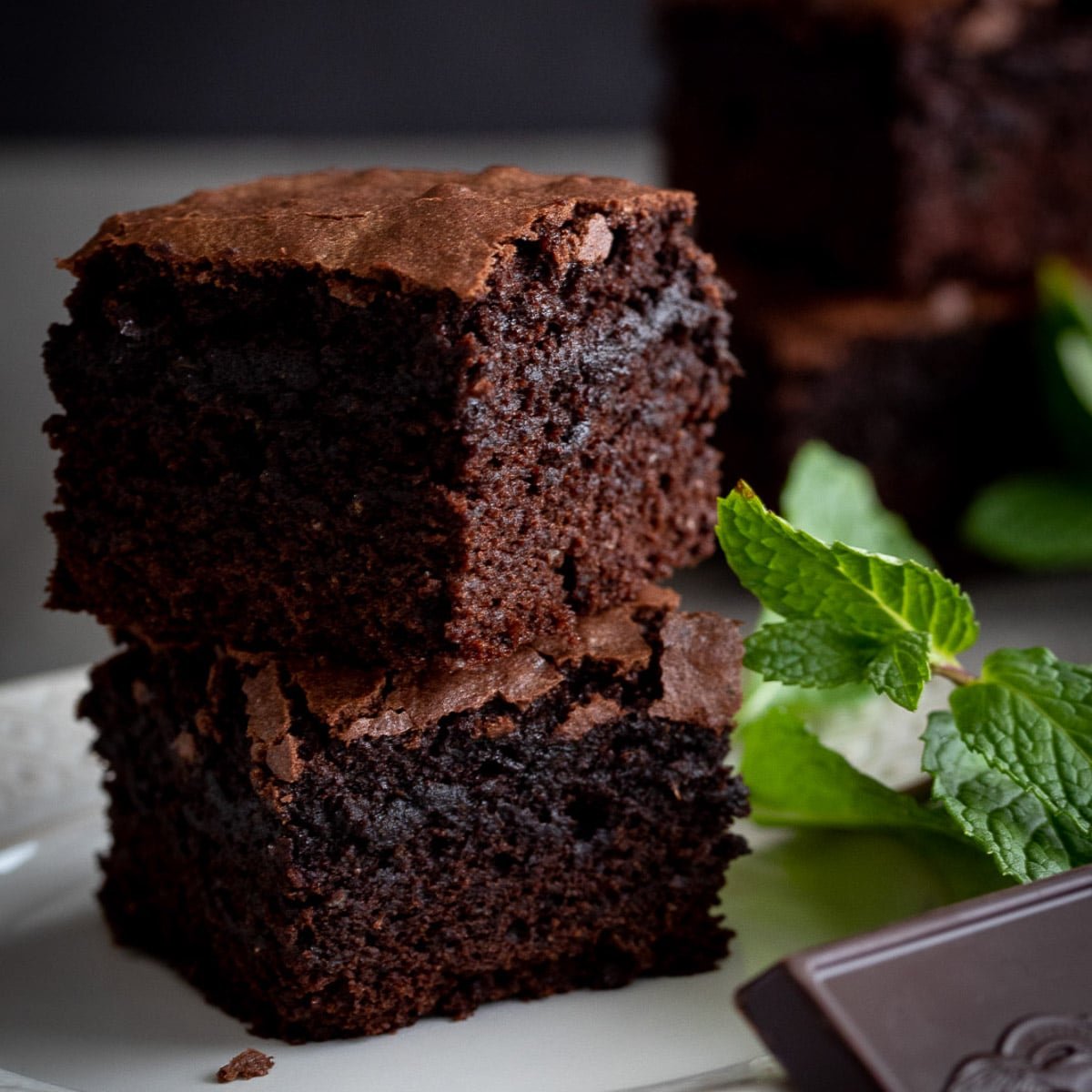 Fresh Mint Brownies A Red Spatula