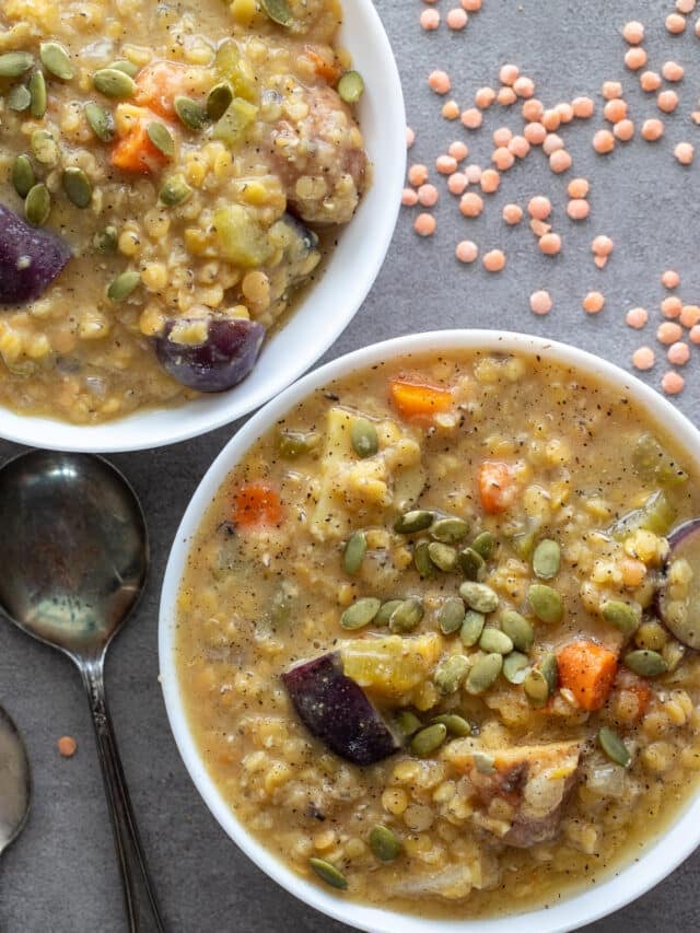 Crockpot Lentil Soup Recipe A Red Spatula