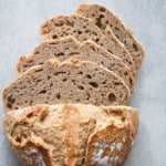 Sliced ancient grain bread.