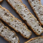 Whole wheat focaccia slices.