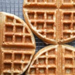Einkorn waffles on a cooling rack.